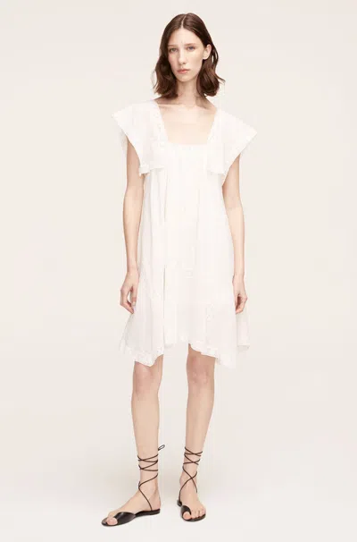 Rebecca Taylor Lace Insert Dress In White