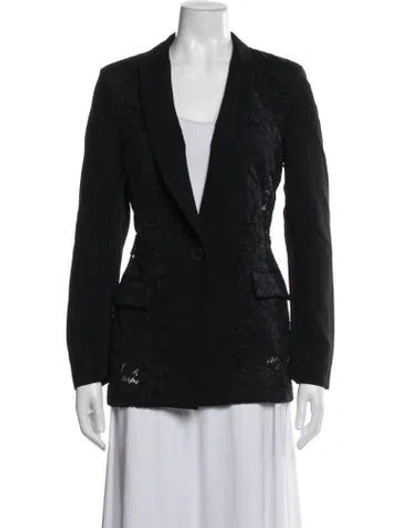 Pre-owned Rebecca Taylor Lace Pattern Blazer In Black