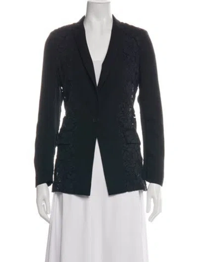Pre-owned Rebecca Taylor Lace Pattern Blazer In Blue