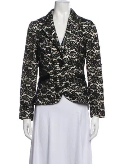 Pre-owned Rebecca Taylor Lace Pattern Blazer In Multicolor