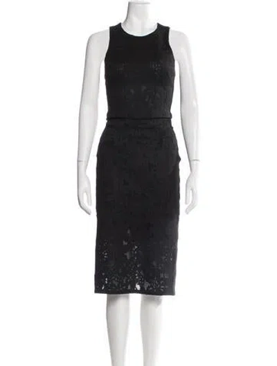 Pre-owned Rebecca Taylor Lace Pattern Lace Trim Embellishment Skirt Set In Black