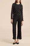 Rebecca Taylor Lace Scalloped Edge Pant In Black