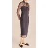 Rebecca Taylor Lace Shirt Dress In Navy
