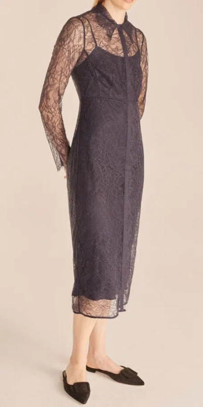 Rebecca Taylor Lace Shirtdress In Purple