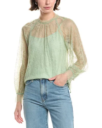Rebecca Taylor Long Sleeve Top In Green