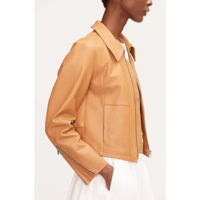 Rebecca Taylor Ladies Pebbled Leather Moto In Clay