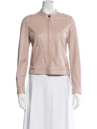 Pre-owned Rebecca Taylor Lamb Leather Biker Jacket In Multi