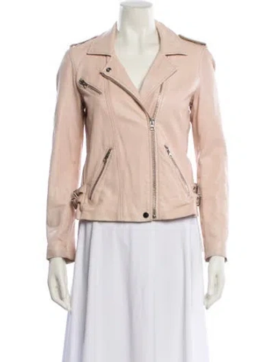 Pre-owned Rebecca Taylor Lamb Leather Biker Jacket In Pink