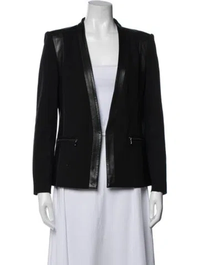 Pre-owned Rebecca Taylor Lamb Leather Blazer In Black