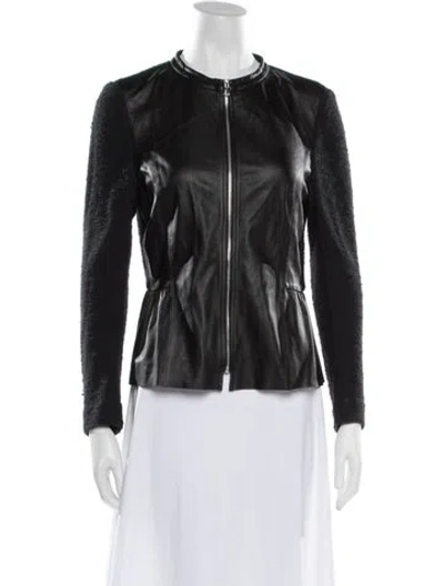 Pre-owned Rebecca Taylor Lamb Leather Jacket In Black