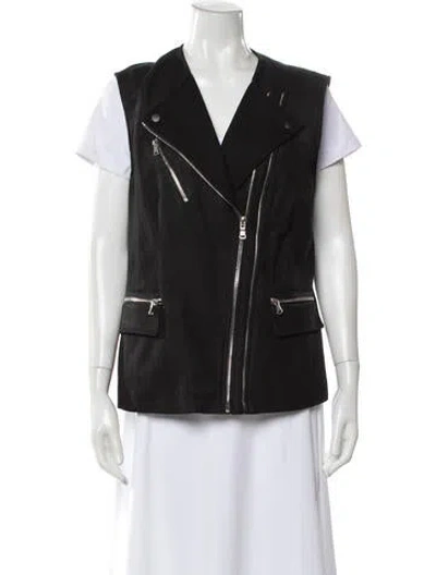 Pre-owned Rebecca Taylor Lamb Leather Vest In Gray