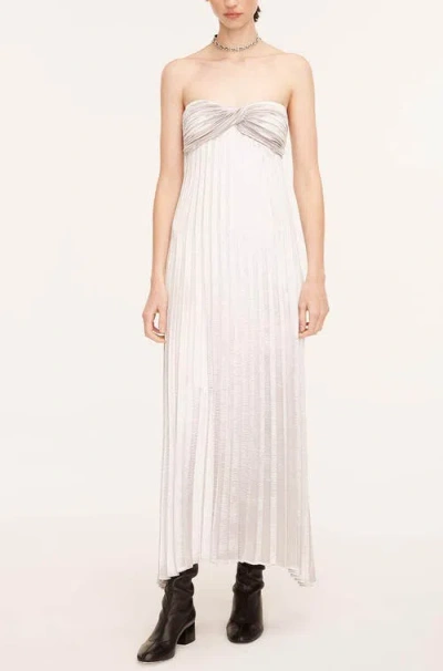 Rebecca Taylor Lamé Pleated Dress In Silver