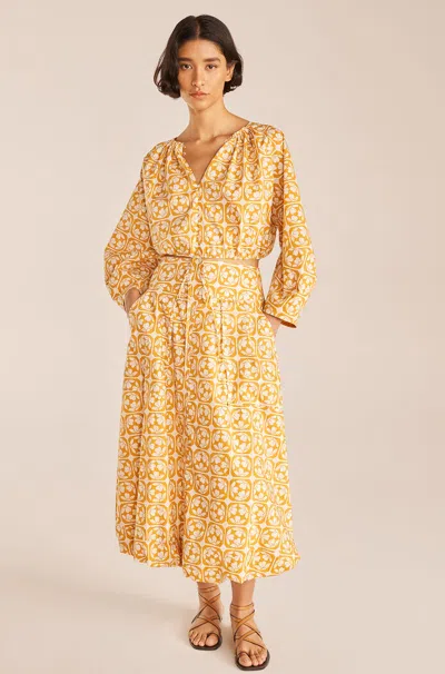 Rebecca Taylor Lattice Fleur Poplin Skirt In Fleur Honey Combo