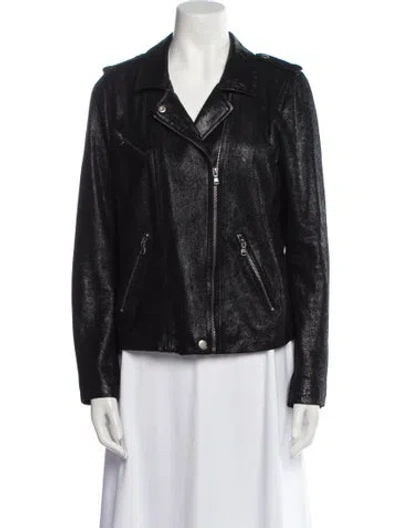 Pre-owned Rebecca Taylor Leather Biker Jacket In Black