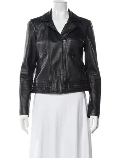 Pre-owned Rebecca Taylor Leather Biker Jacket In Black