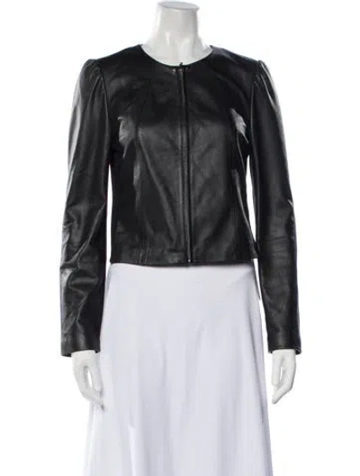 Pre-owned Rebecca Taylor Leather Biker Jacket In Black