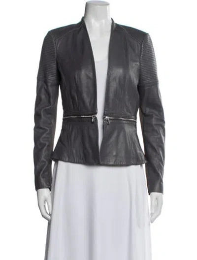 Pre-owned Rebecca Taylor Leather Biker Jacket In Blue