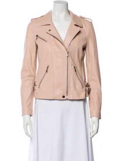 Pre-owned Rebecca Taylor Leather Biker Jacket In Pink