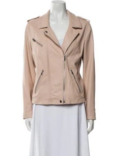 Pre-owned Rebecca Taylor Leather Biker Jacket In Pink