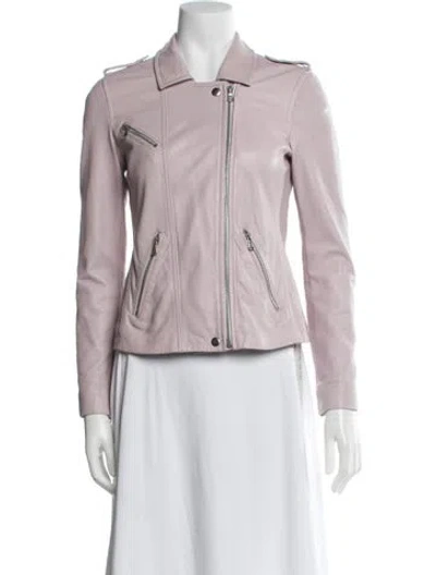 Pre-owned Rebecca Taylor Leather Biker Jacket In Purple