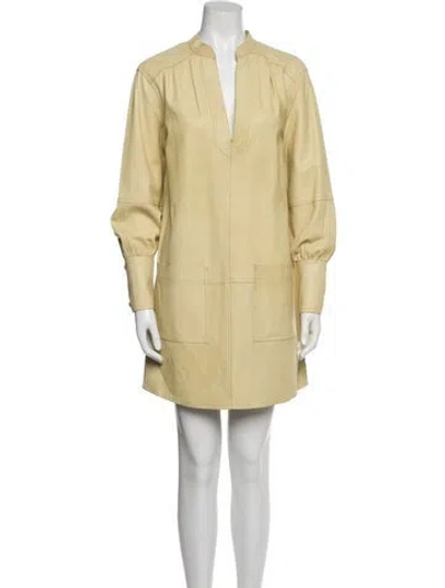Pre-owned Rebecca Taylor Leather Coat In Yellow