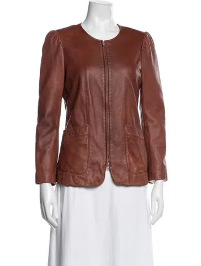 Pre-owned Rebecca Taylor Leather Jacket In Brown