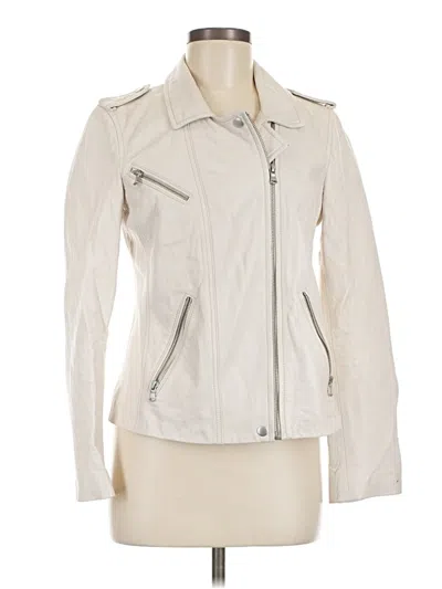 Pre-owned Rebecca Taylor Leather Jacket In Ivory
