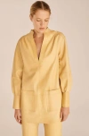 Rebecca Taylor Leather Tunic In Palomino