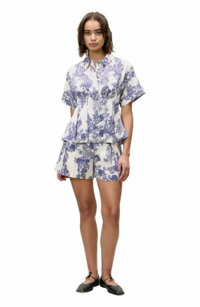 Rebecca Taylor Lena Shine Blouse In Gray