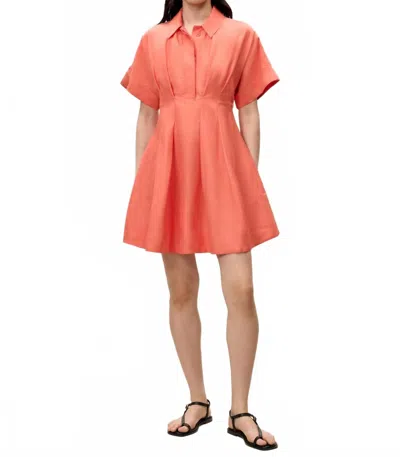 Rebecca Taylor Lena Shine Dress In Coral In Pink
