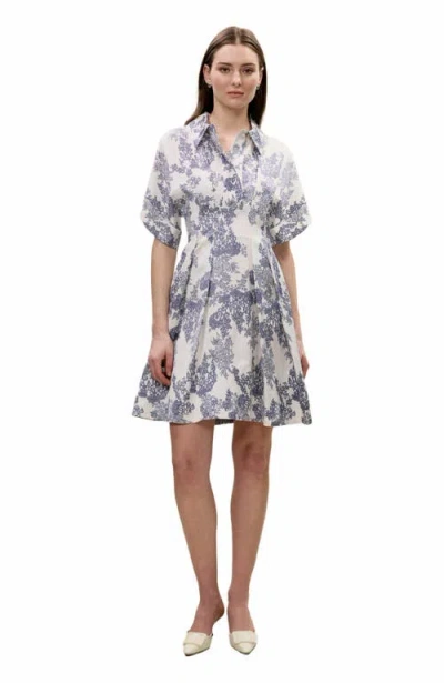Rebecca Taylor Lena Shine Dress In Ivory Toile Combo