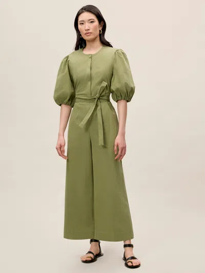 Rebecca Taylor Lightweight Trench Jumpsuit In Green