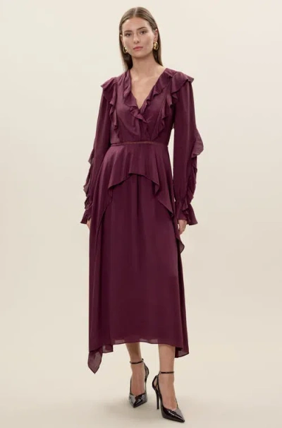 Rebecca Taylor Lillith Dress In Burgundy