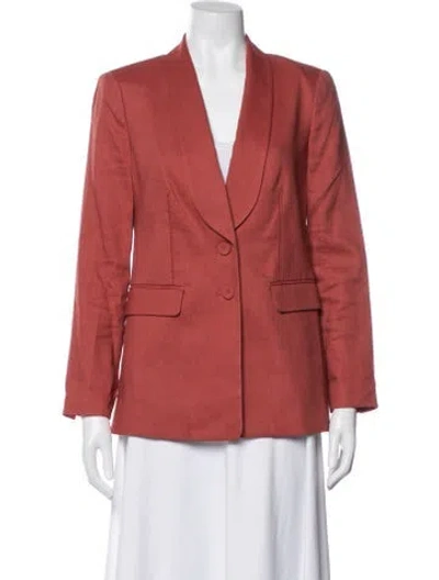 Pre-owned Rebecca Taylor Linen Blazer In Orange