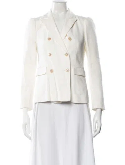 Pre-owned Rebecca Taylor Linen Blazer In White