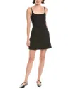 Rebecca Taylor Stretch Linen Blend Skirted Romper In Black