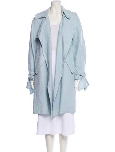 Pre-owned Rebecca Taylor Linen Coat In Blue