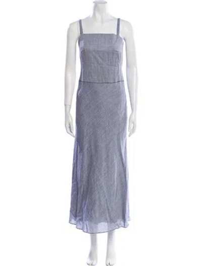 Pre-owned Rebecca Taylor Linen Long Dress In Blue
