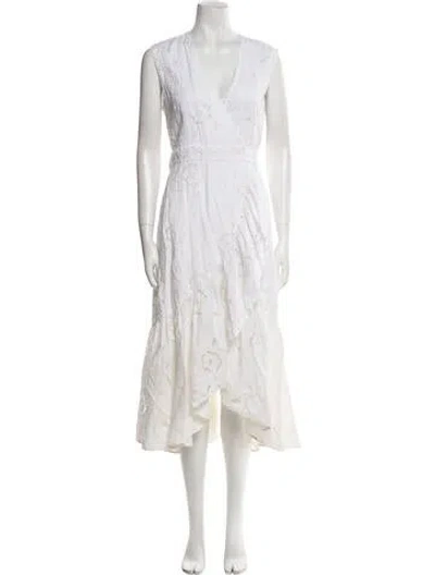 Pre-owned Rebecca Taylor Linen Long Dress In Neutral