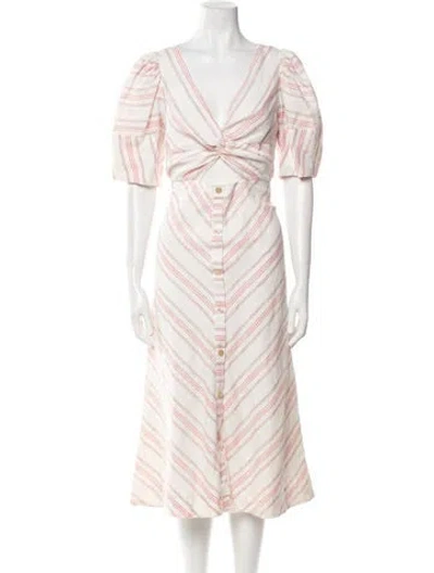 Pre-owned Rebecca Taylor Linen Long Dress In Neutral