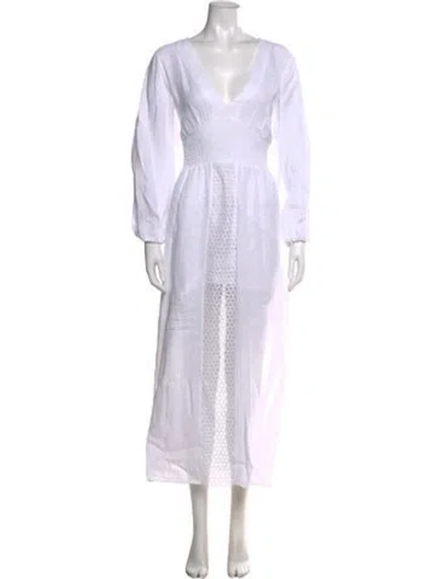 Pre-owned Rebecca Taylor Linen Long Dress In White