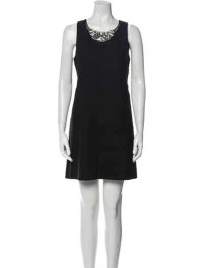 Pre-owned Rebecca Taylor Linen Mini Dress In Black