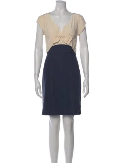 Pre-owned Rebecca Taylor Linen Mini Dress In Blue