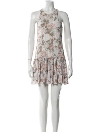 Pre-owned Rebecca Taylor Linen Mini Dress In Blue