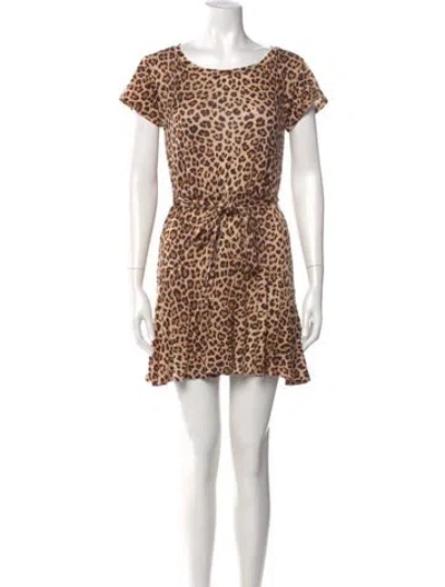 Pre-owned Rebecca Taylor Linen Mini Dress In Brown