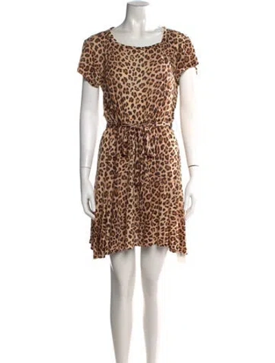 Pre-owned Rebecca Taylor Linen Mini Dress In Brown