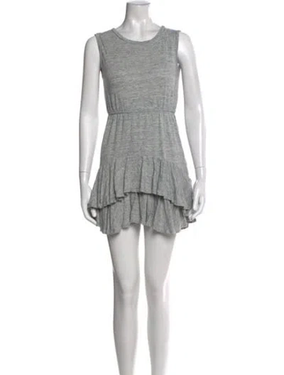 Pre-owned Rebecca Taylor Linen Mini Dress In Gray