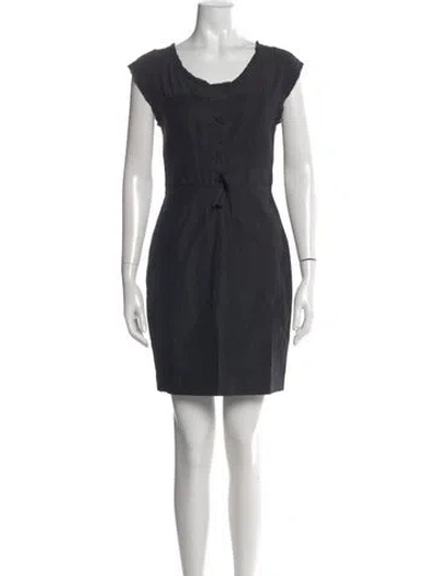 Pre-owned Rebecca Taylor Linen Mini Dress In Gray