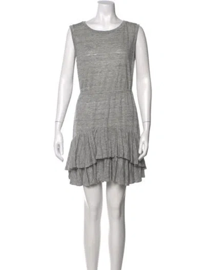 Pre-owned Rebecca Taylor Linen Mini Dress In Gray