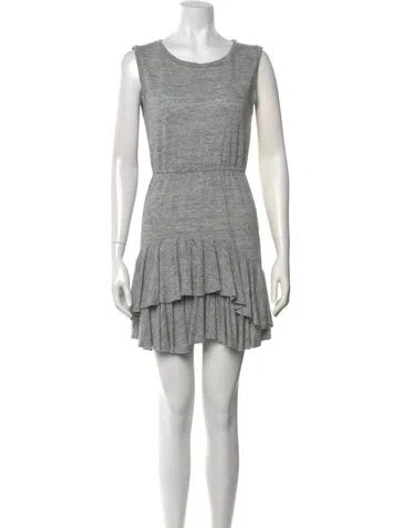 Pre-owned Rebecca Taylor Linen Mini Dress In Gray